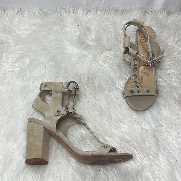 Sam Edelman Eyda Tan Suede Grommet Detailed Strappy Sandals Sz 7.5 - Picture 5 of 8